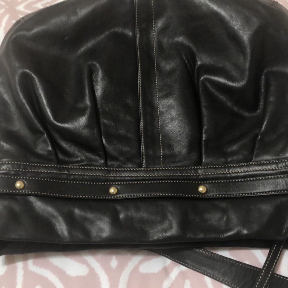 Coach Hampton Pleated Black Leather Hobo Bag - Picture 15 of 15